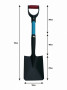 Лопата совковая SS519 F цветная с фибергласовым (стеклопластик) черенком 0,72м (210х160)